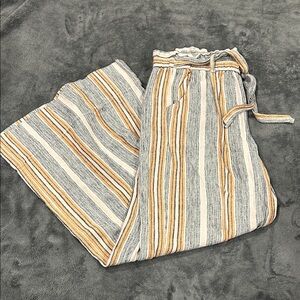 Jolt Pink, Navy & Mustard Striped Pants